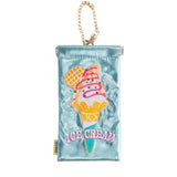 MYUUA Ice Cream Embroidered Sunglasses Case in Metallic Blue — main product view