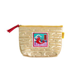 MYUUA Medetai Sea Bream Quilt Pouch in Metallic Gold — main product view