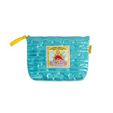 MYUUA Ebisu Quilt Pouch in Metallic Blue — main product view