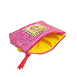 JAPAN Kumade (Lucky Rake) Quilt Pouch — Metallic Pink — detail view 3