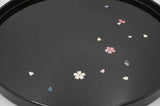 Round Lacquer Tray Sakura Black