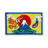 MYUUA Japan Embroidered Sticker Set — alternate angle showing 5 embroidered Japanese motif stickers