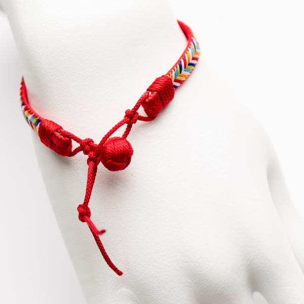 Reversible Pure Silk Bracelet “Rainbow Amulet” single