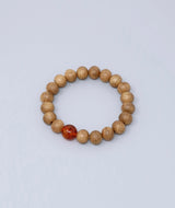 Whiskey Barrel Wood Amber Juzu Bead Bracelet — Men's