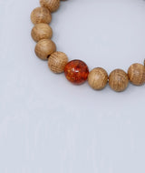 Whiskey Barrel Wood Amber Juzu Bead Bracelet — Men's
