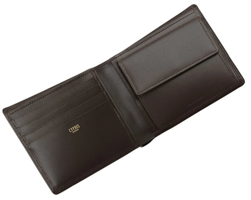 Box Calf Cow Leather Wallet with Coincase