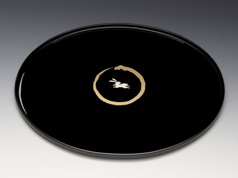 Oval Lacquer Tray Rabbit