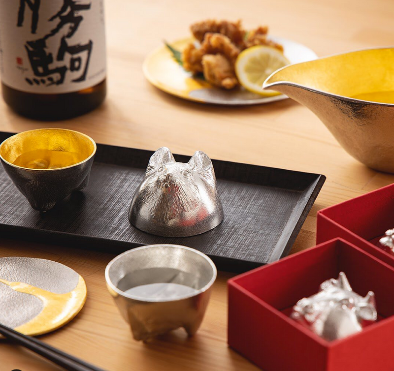 Oriental Zodiac Sake Cup Gold Rabbit