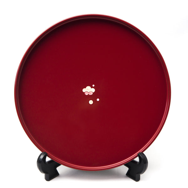 Round Lacquer Tray Plum